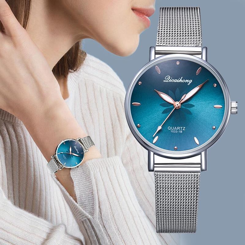Montre Élégante pour Femme avec Bracelet en Acier Tressé