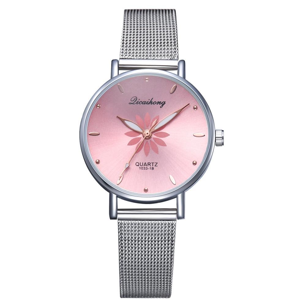 Montre Élégante pour Femme avec Bracelet en Acier Tressé