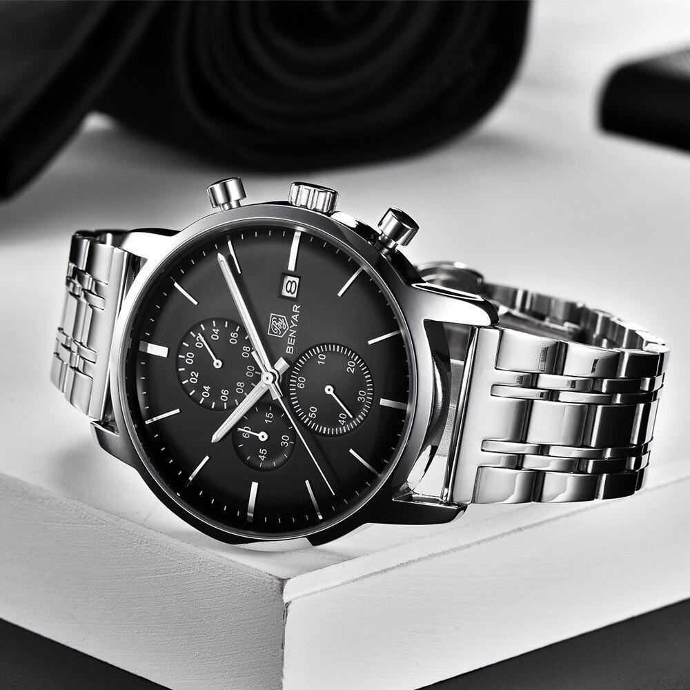 Reloj de Cuarzo de Lujo para Hombre - Reloj Deportivo de Cuero Impermeable
