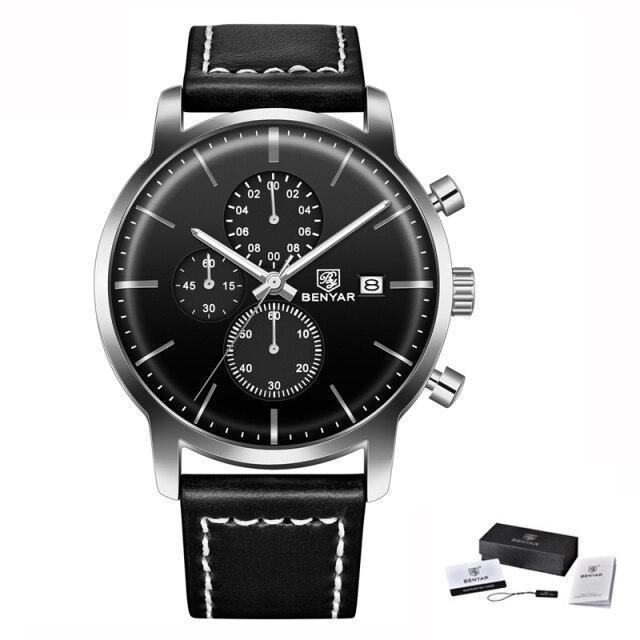 Reloj de Cuarzo de Lujo para Hombre - Reloj Deportivo de Cuero Impermeable