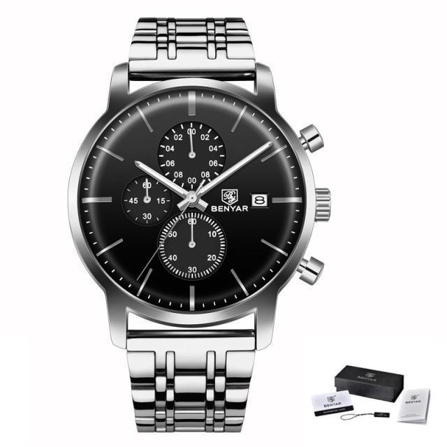 Reloj de Cuarzo de Lujo para Hombre - Reloj Deportivo de Cuero Impermeable
