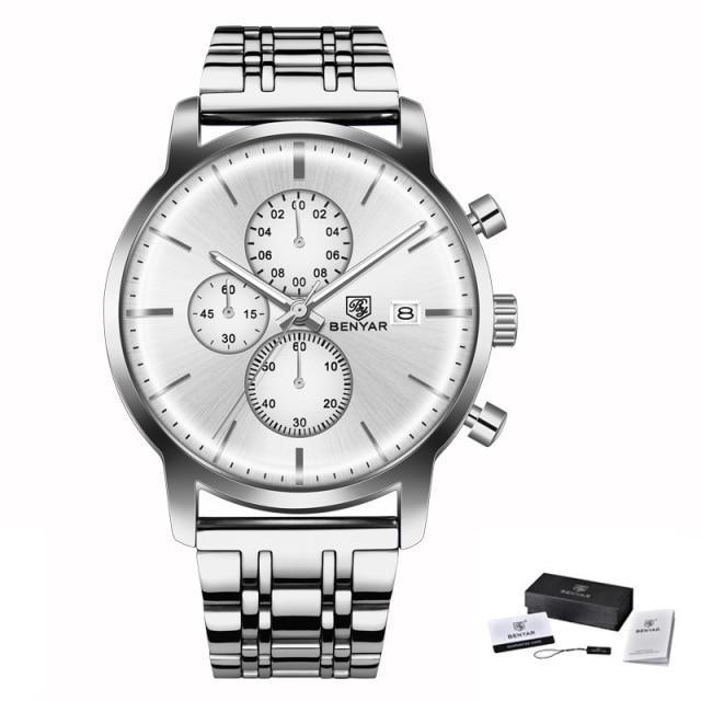 Reloj de Cuarzo de Lujo para Hombre - Reloj Deportivo de Cuero Impermeable