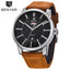 Reloj de Negocios para Hombre con Correa de Cuero Marrón de Lujo