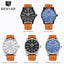 Reloj de Negocios para Hombre con Correa de Cuero Marrón de Lujo