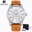 Reloj de Negocios para Hombre con Correa de Cuero Marrón de Lujo