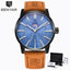 Reloj de Negocios para Hombre con Correa de Cuero Marrón de Lujo