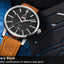 Reloj de Negocios para Hombre con Correa de Cuero Marrón de Lujo