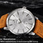 Reloj de Negocios para Hombre con Correa de Cuero Marrón de Lujo