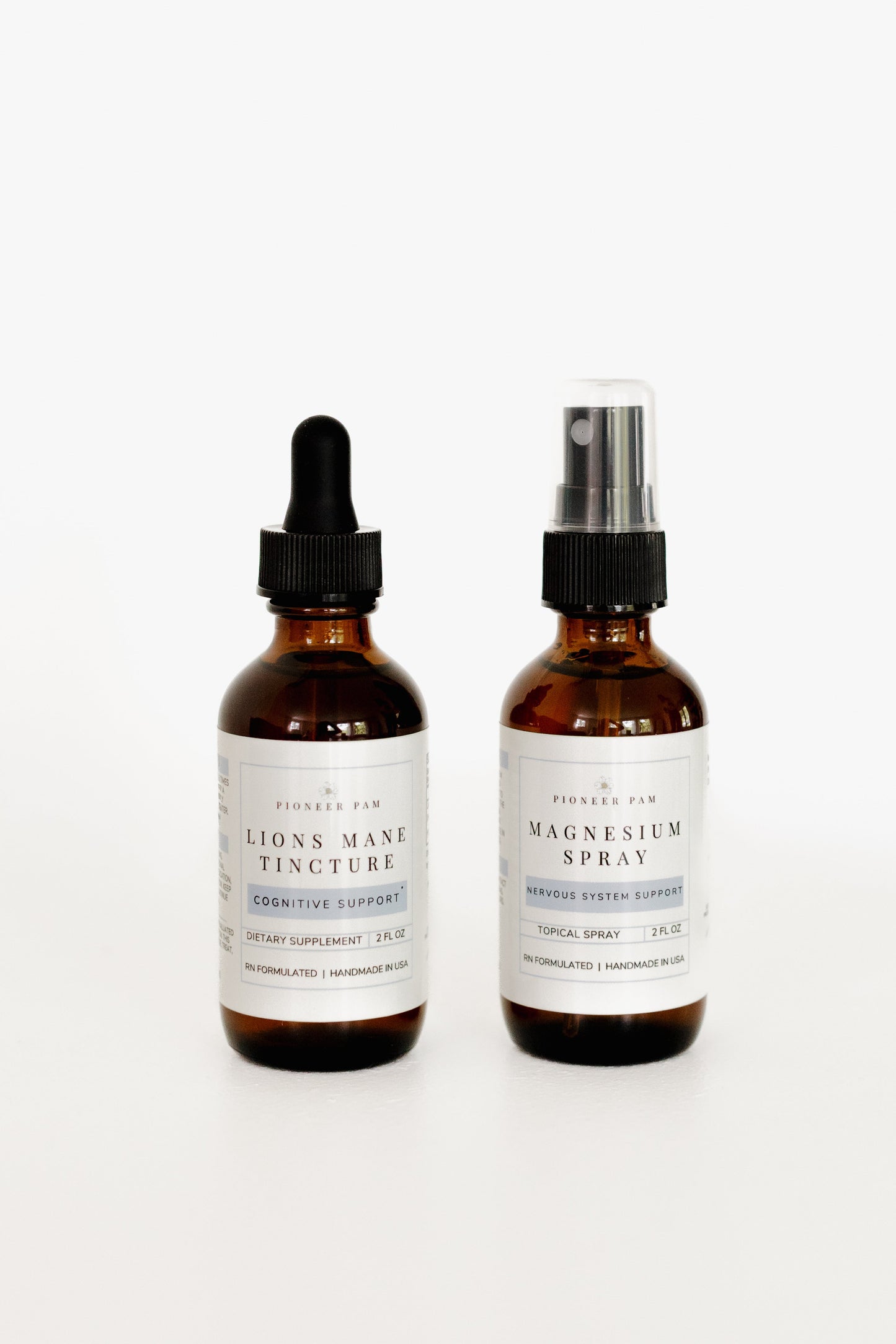 Combo de poder cerebral: Concentración, salud mental y apoyo al sistema nervioso - Tintura de melena de león + Espray de magnesio