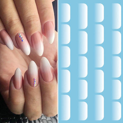 Premium White Gradient Nail Art Decals for Stunning Designs