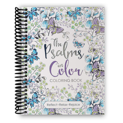 The Psalms in Color Inspirational Coloring Book with Scripture for Women and Teens (Spiral Bound) - Korvel
