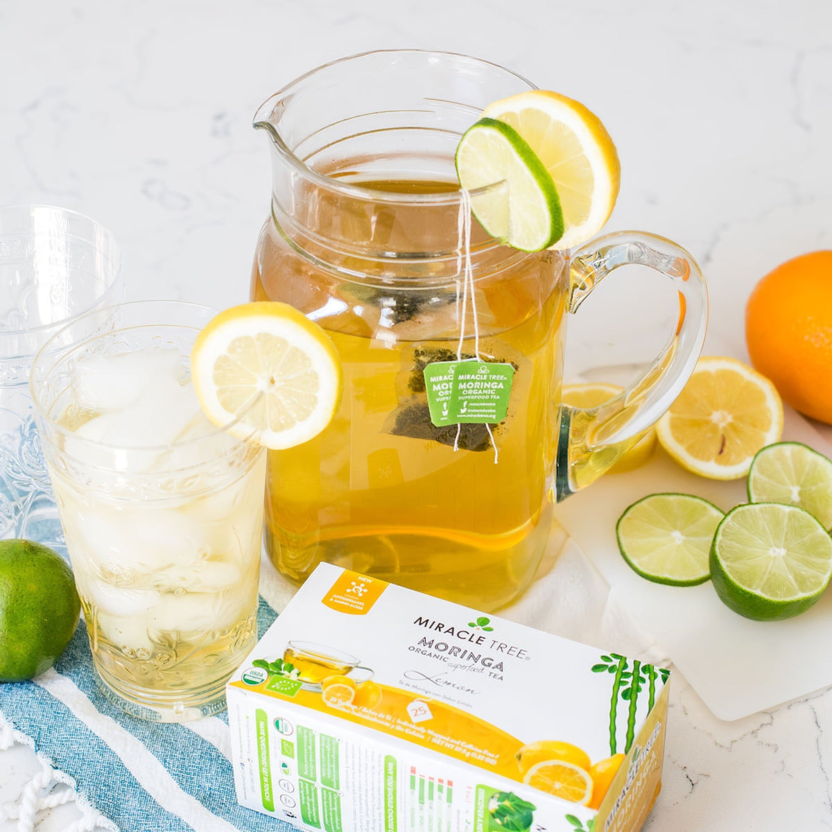 Organic Moringa Tea with Lemon - 25 Wrapped Tea Bags