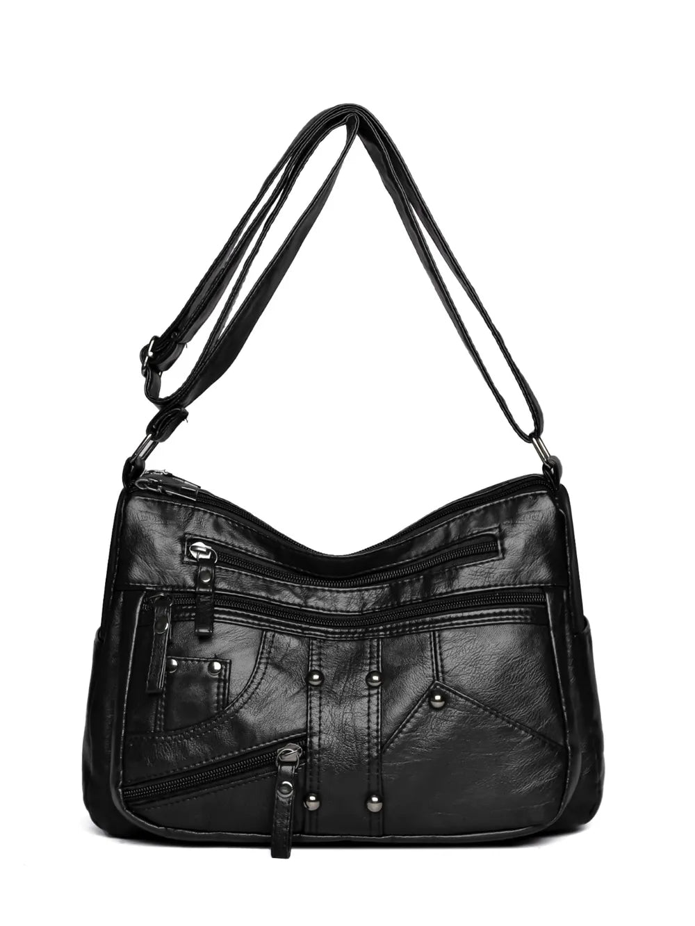 PU Leather Adjustable Strap Shoulder Bag - Korvel