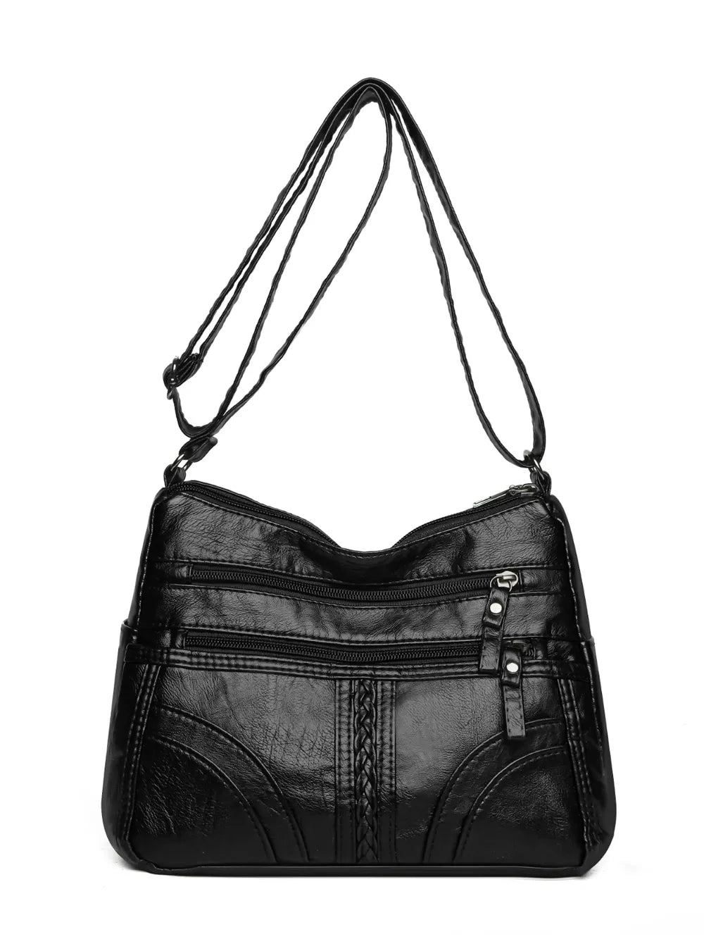 PU Leather Adjustable Strap Shoulder Bag - Korvel