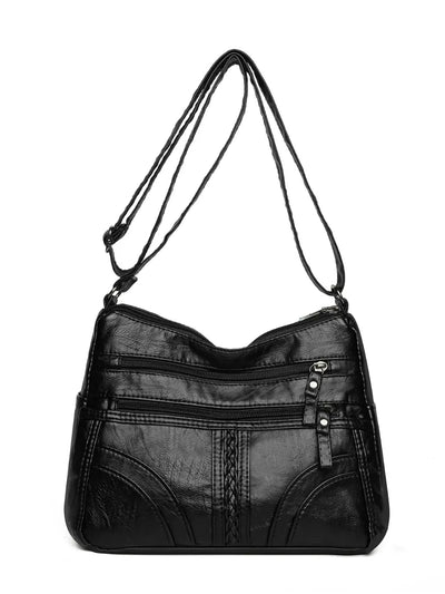PU Leather Adjustable Strap Shoulder Bag - Korvel