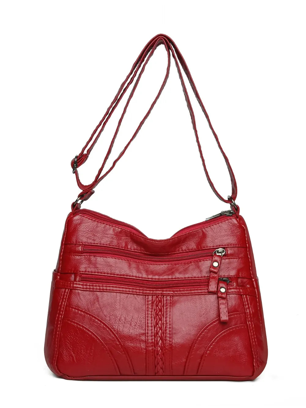 PU Leather Adjustable Strap Shoulder Bag - Korvel