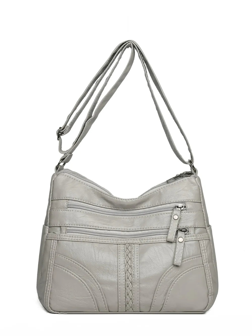 PU Leather Adjustable Strap Shoulder Bag - Korvel