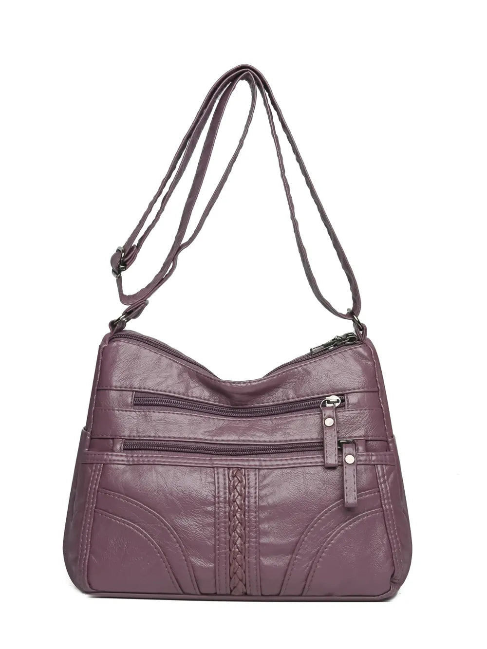 PU Leather Adjustable Strap Shoulder Bag - Korvel