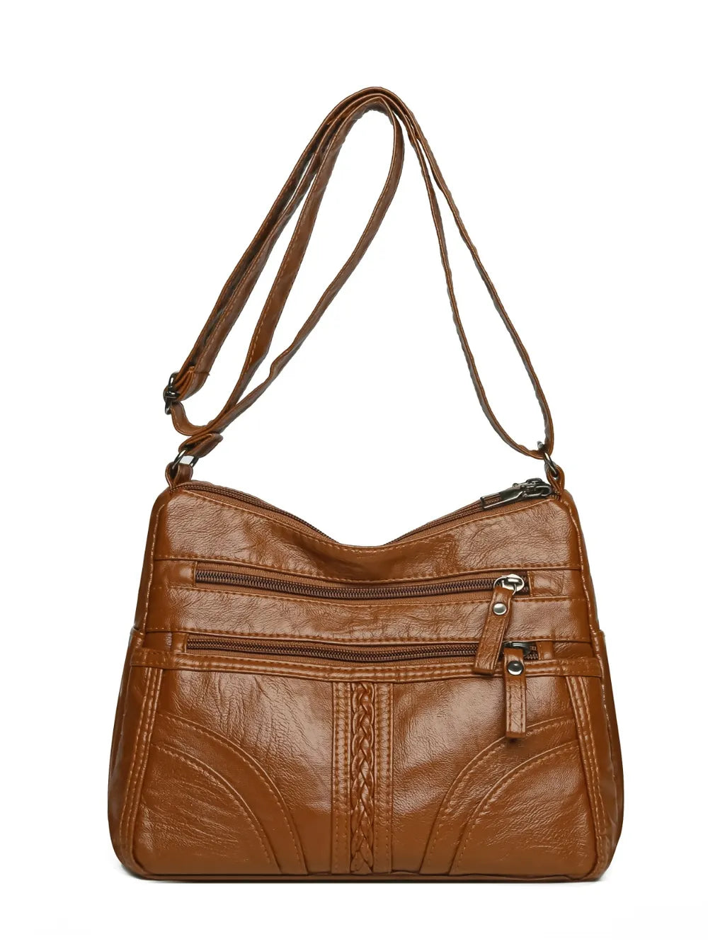 PU Leather Adjustable Strap Shoulder Bag - Korvel