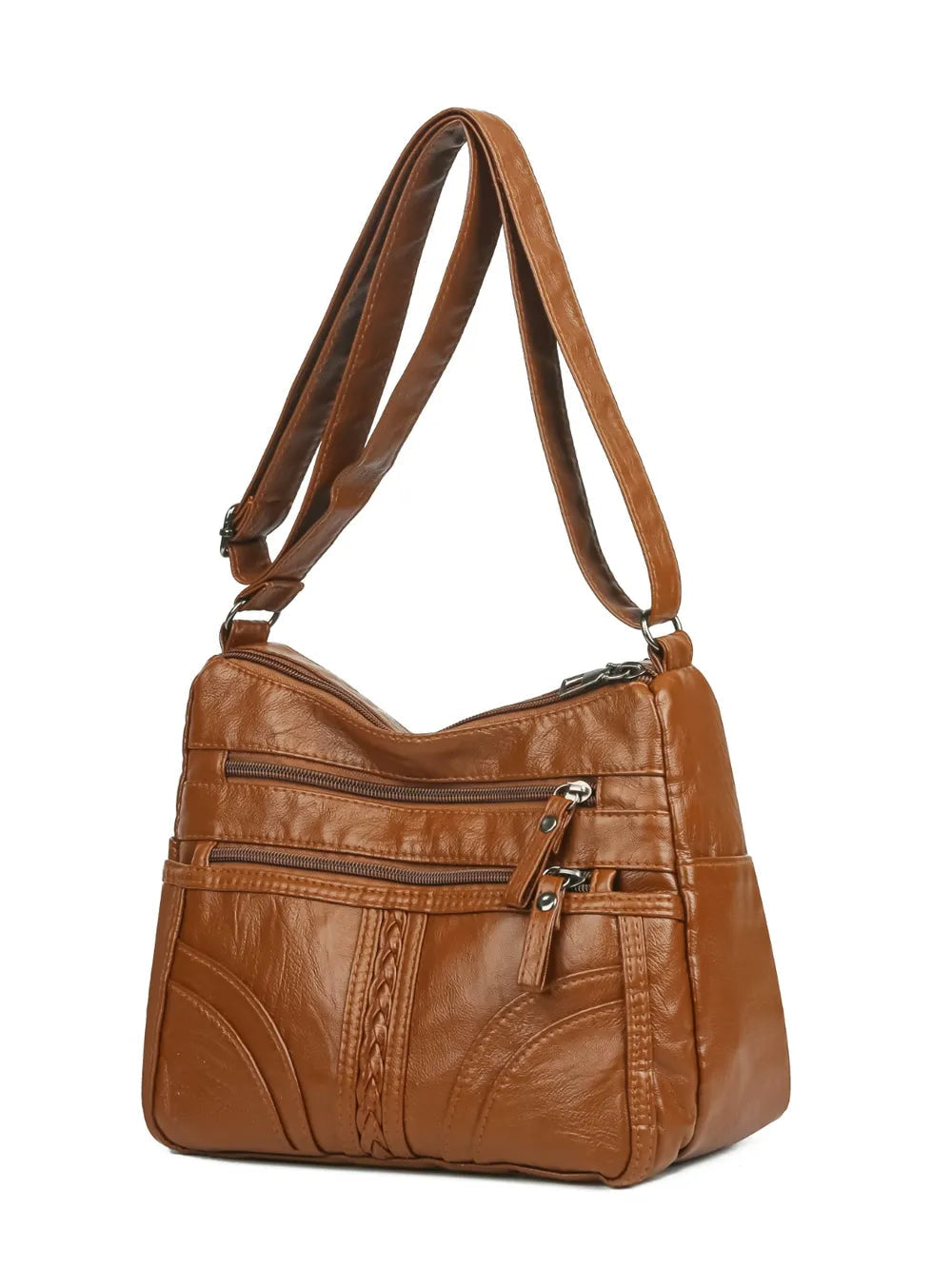 PU Leather Adjustable Strap Shoulder Bag - Korvel
