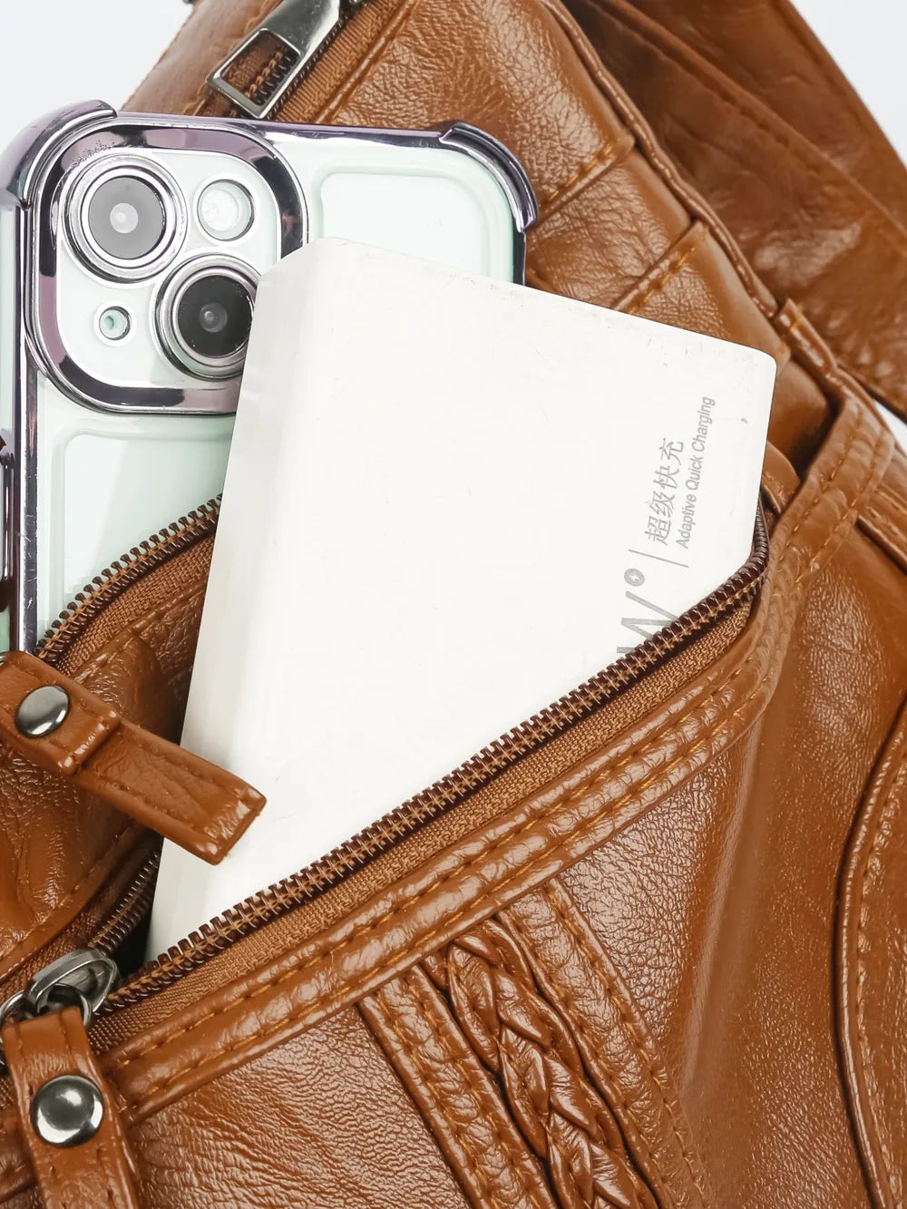 PU Leather Adjustable Strap Shoulder Bag - Korvel