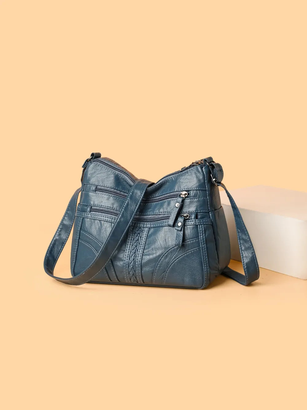 PU Leather Adjustable Strap Shoulder Bag - Korvel