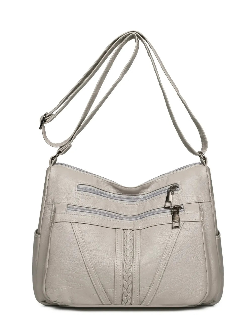 PU Leather Adjustable Strap Shoulder Bag - Korvel