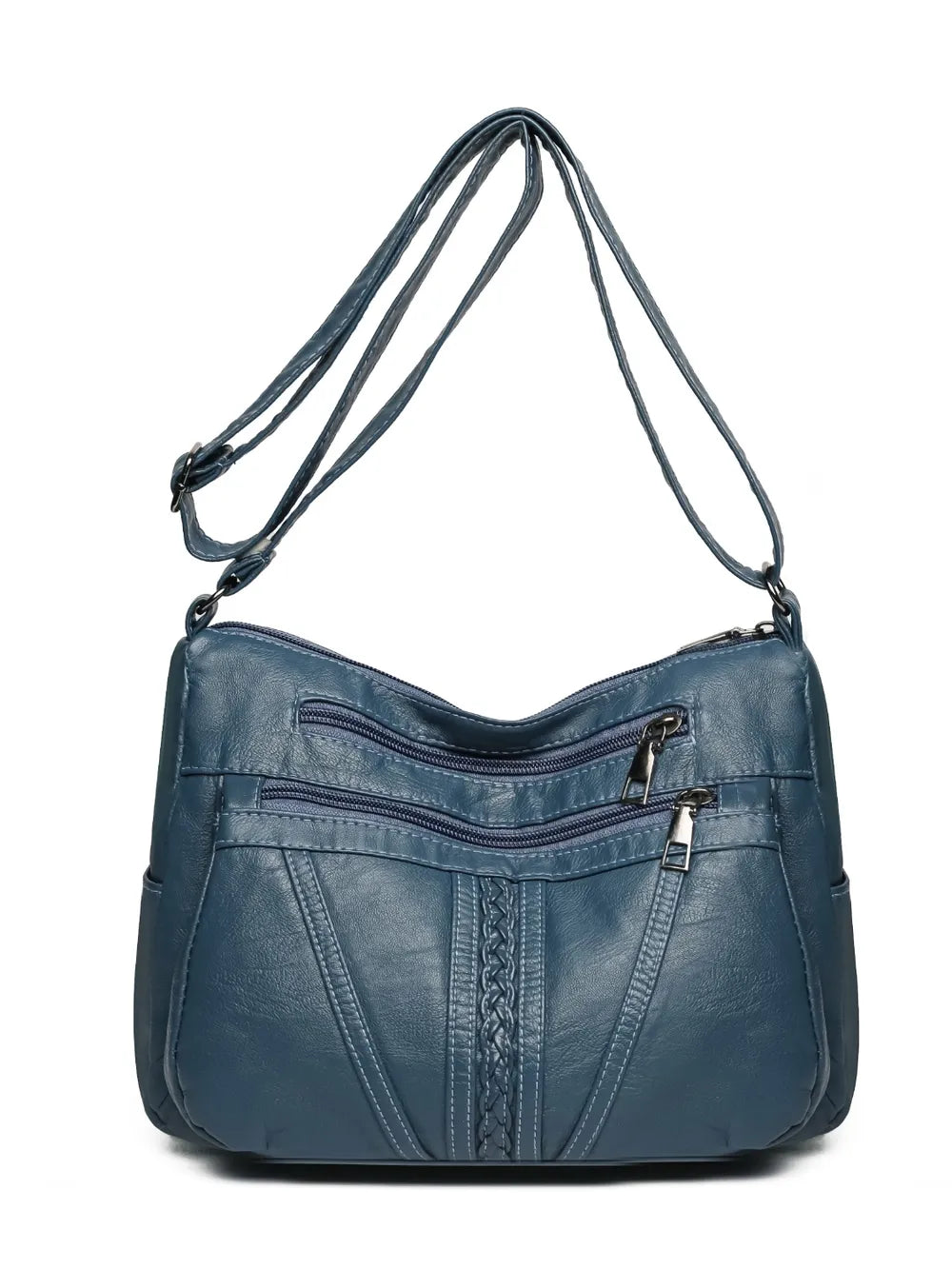 PU Leather Adjustable Strap Shoulder Bag - Korvel