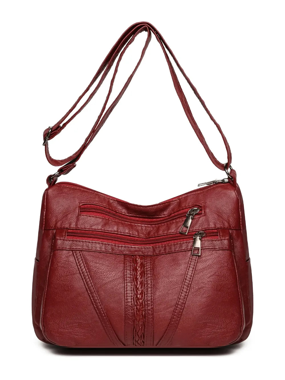 PU Leather Adjustable Strap Shoulder Bag - Korvel