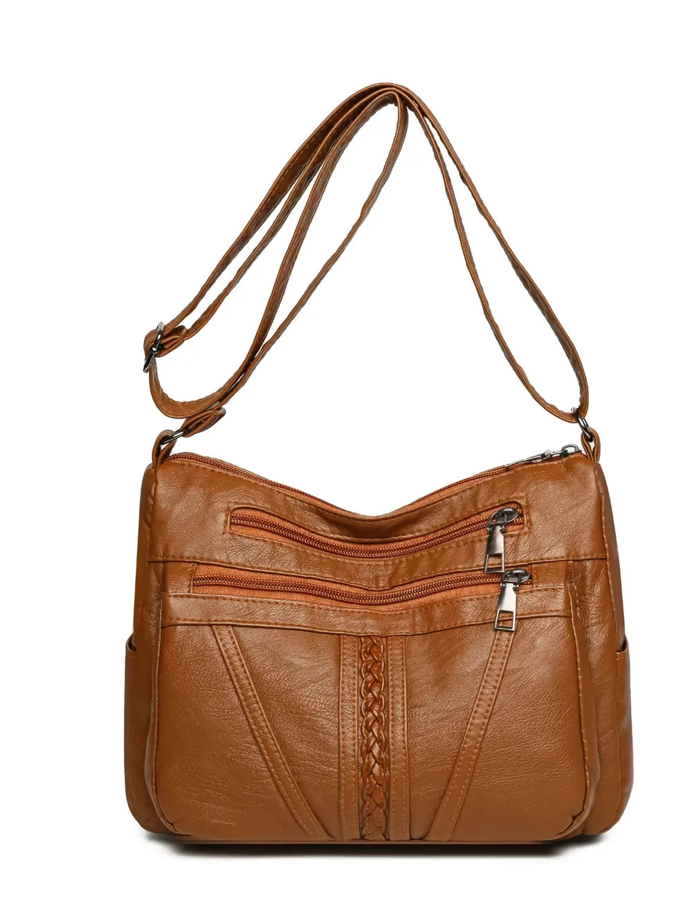 PU Leather Adjustable Strap Shoulder Bag - Korvel