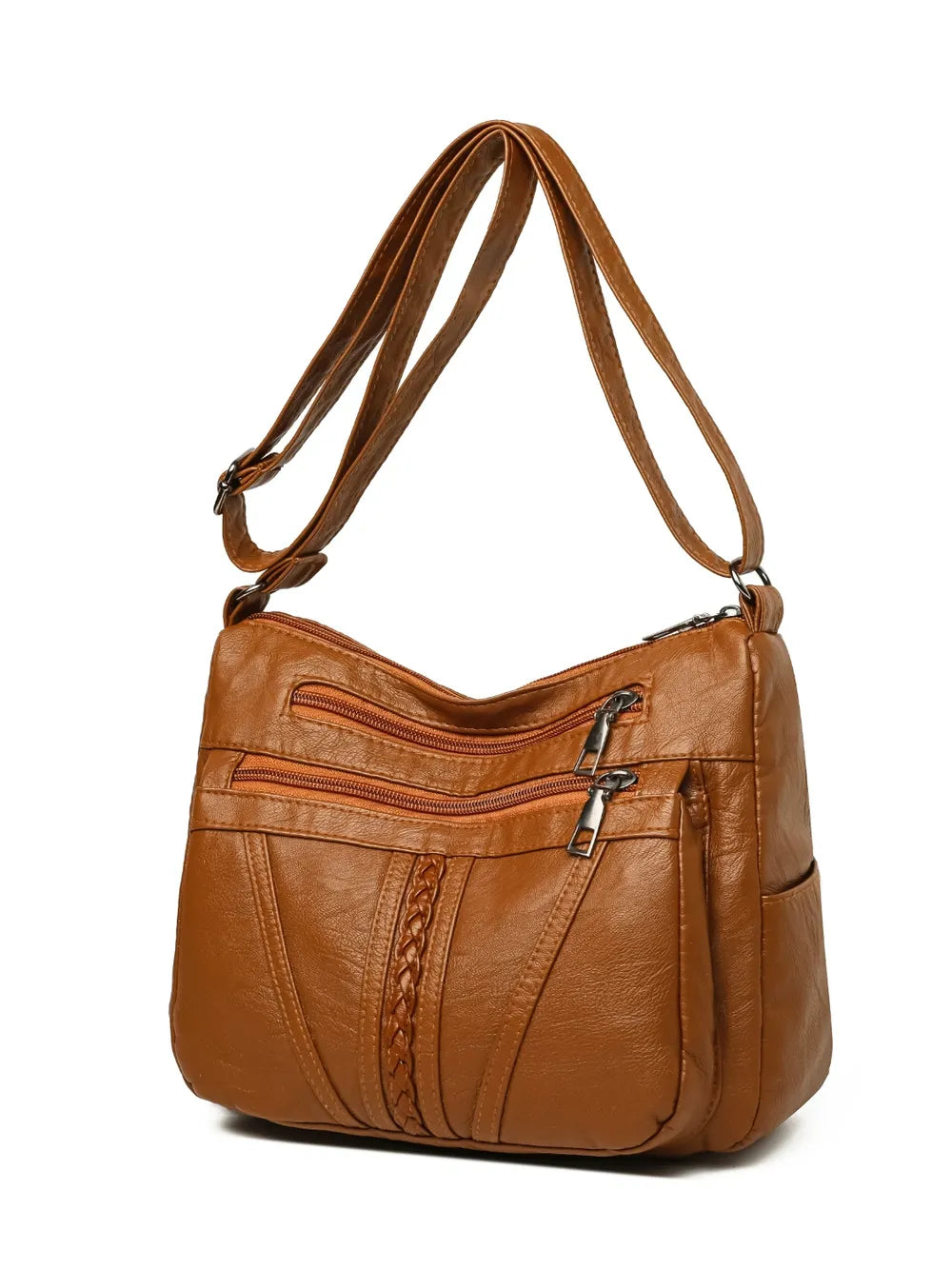 PU Leather Adjustable Strap Shoulder Bag - Korvel