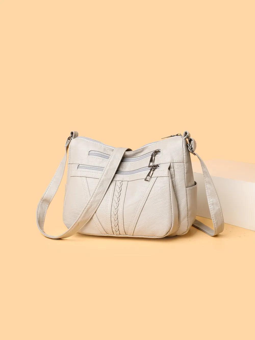 PU Leather Adjustable Strap Shoulder Bag - Korvel