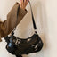 PU Leather Buckle Shoulder Bag - Korvel