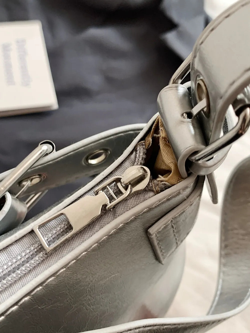 PU Leather Buckle Shoulder Bag - Korvel