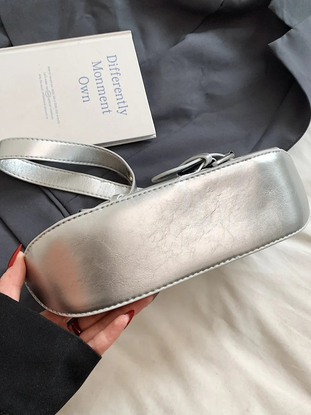 PU Leather Buckle Shoulder Bag - Korvel