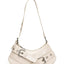 PU Leather Buckle Shoulder Bag - Korvel