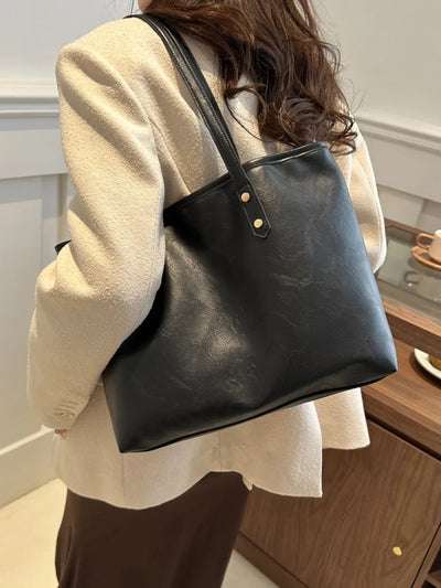 Elegant PU Leather Medium Shoulder Bag