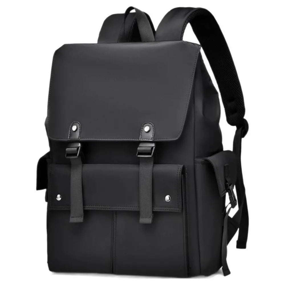 PU Leather Multi-Pockets Adjustable Strap Backpack Bag - Korvel