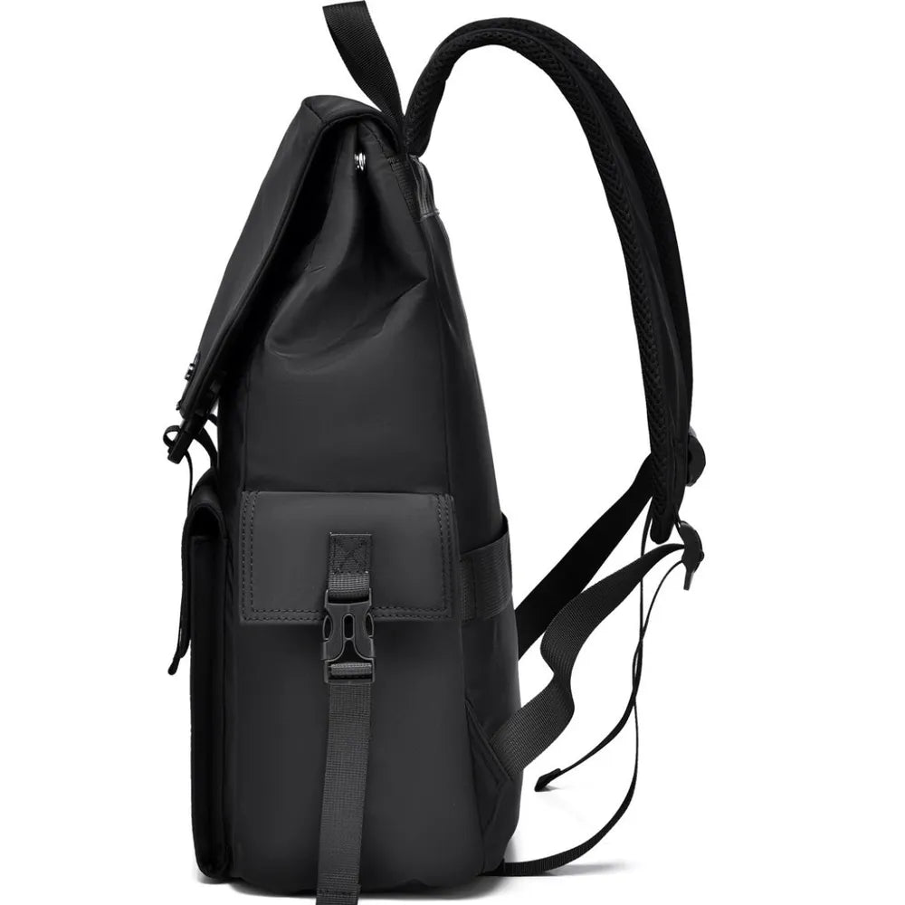 PU Leather Multi-Pockets Adjustable Strap Backpack Bag - Korvel
