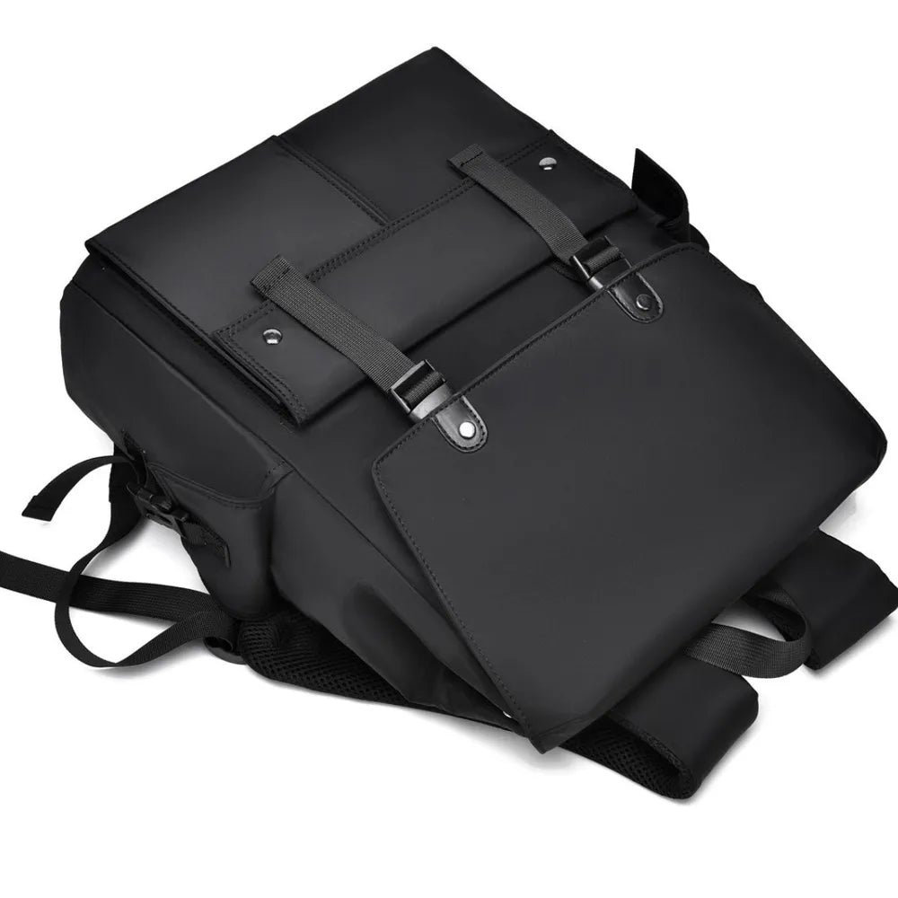 PU Leather Multi-Pockets Adjustable Strap Backpack Bag - Korvel