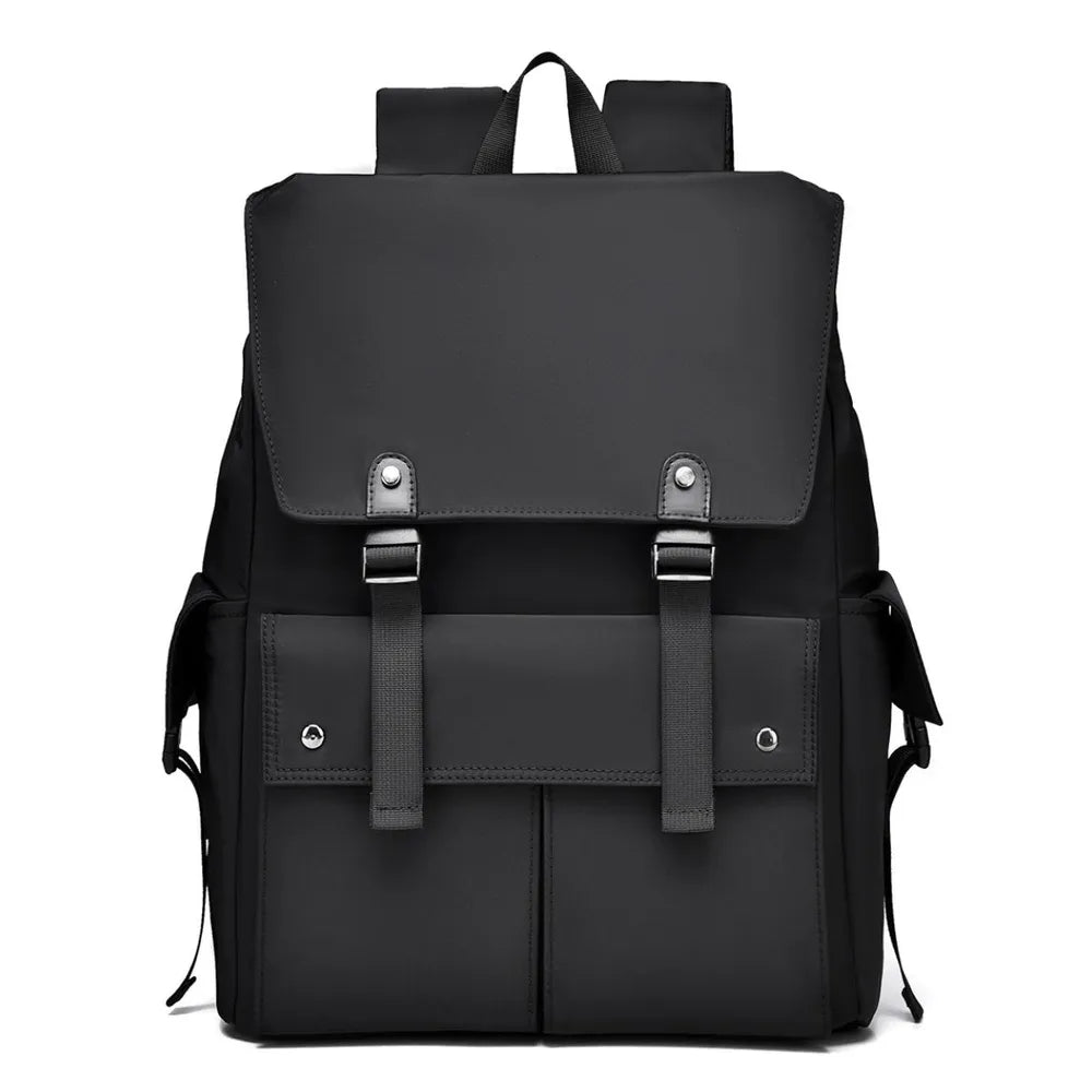 PU Leather Multi-Pockets Adjustable Strap Backpack Bag - Korvel