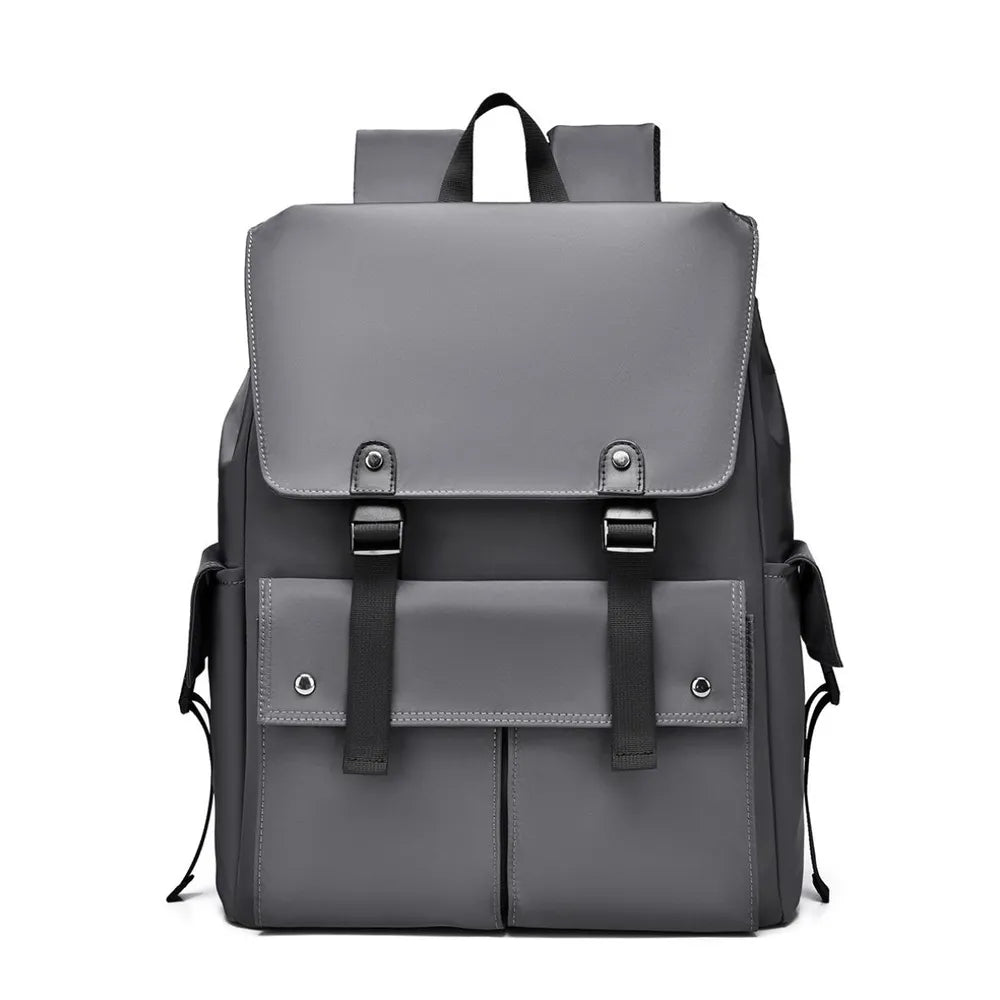 PU Leather Multi-Pockets Adjustable Strap Backpack Bag - Korvel