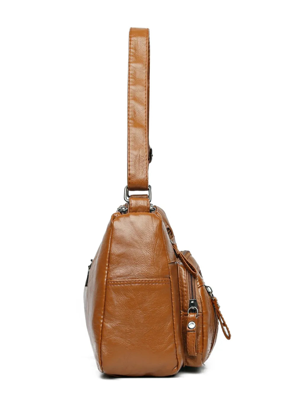 Sac à bandoulière en cuir PU à poches multiples et bandoulière réglable
