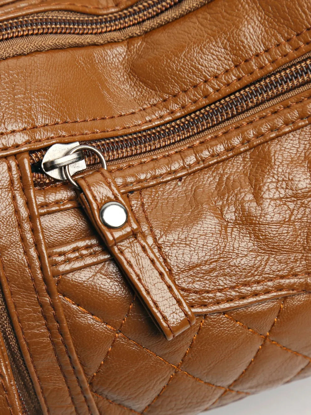 Sac à bandoulière en cuir PU à poches multiples et bandoulière réglable