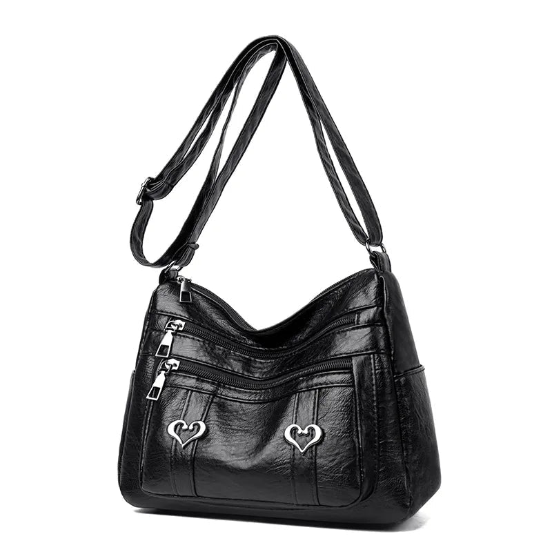 PU Leather Multi-Pockets Crossbody Bag - Korvel