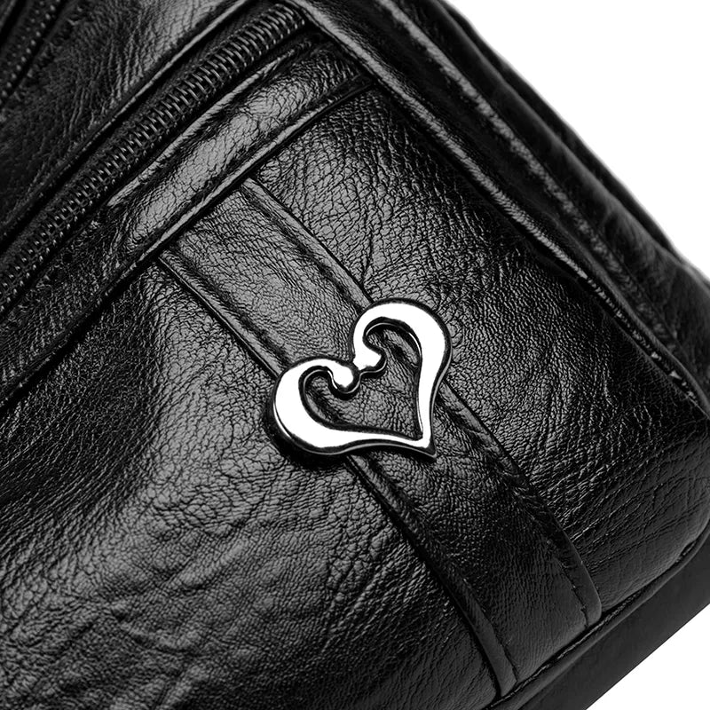 PU Leather Multi-Pockets Crossbody Bag - Korvel
