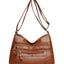 PU Leather Multi Pockets Shoulder Bag - Korvel