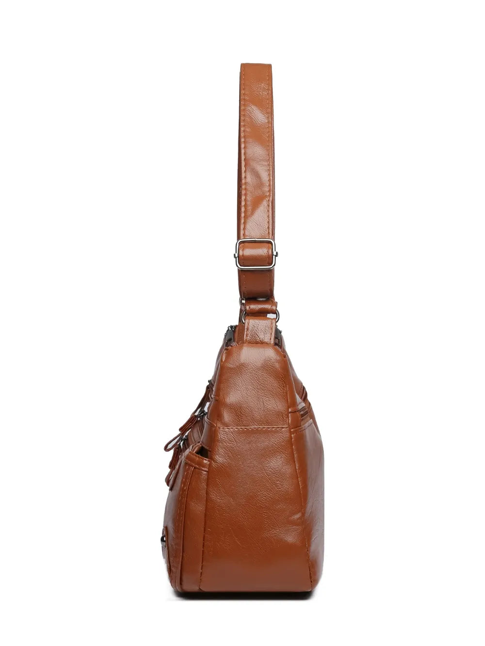 PU Leather Multi Pockets Shoulder Bag - Korvel