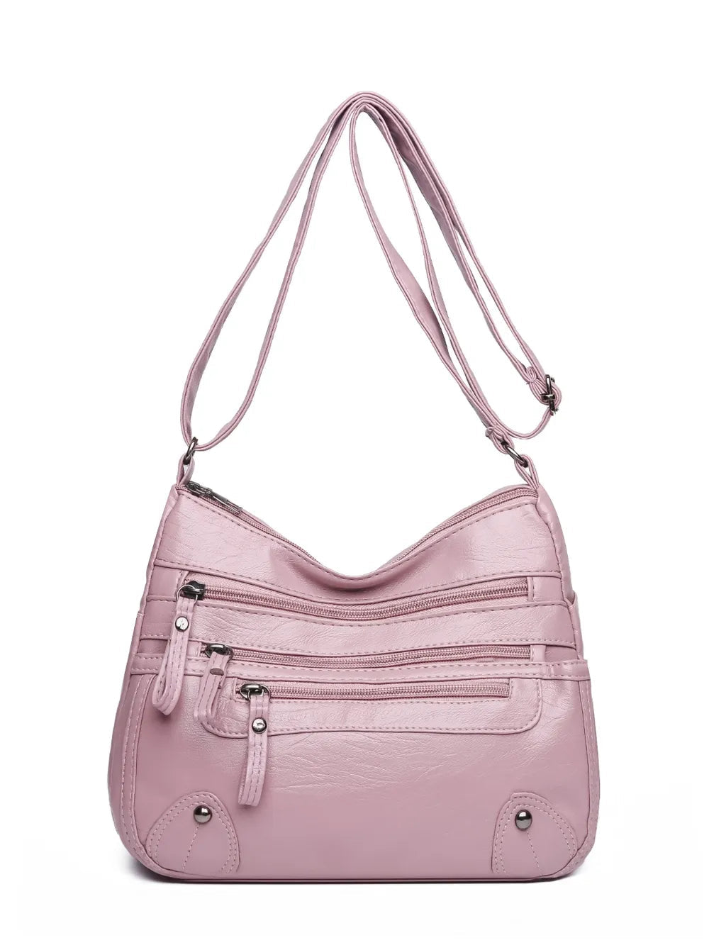 PU Leather Multi Pockets Shoulder Bag - Korvel