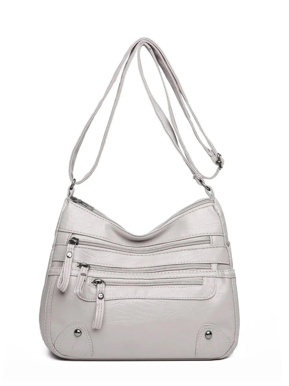 PU Leather Multi Pockets Shoulder Bag - Korvel